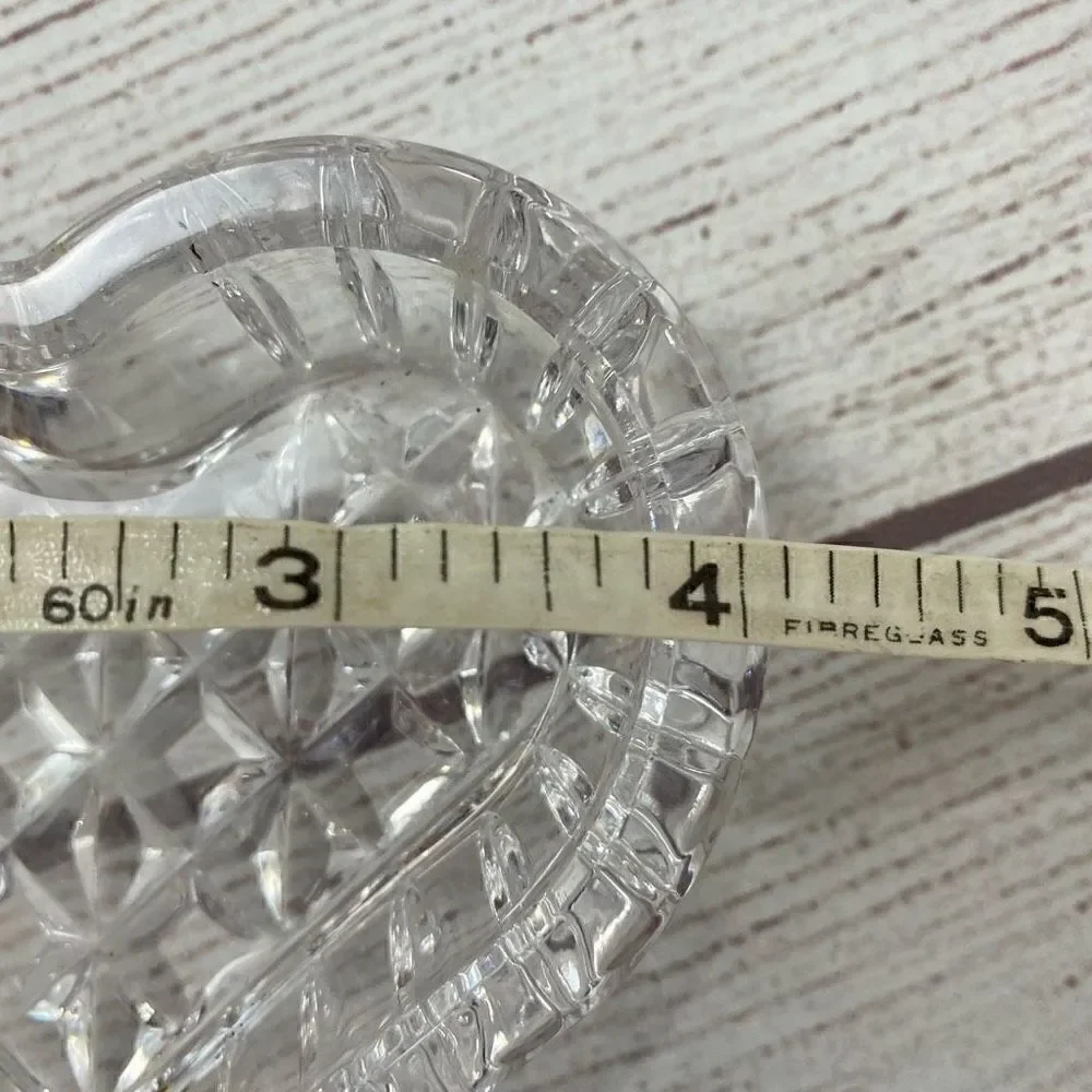 Glass beveled heart dish decor 3.5”x4”